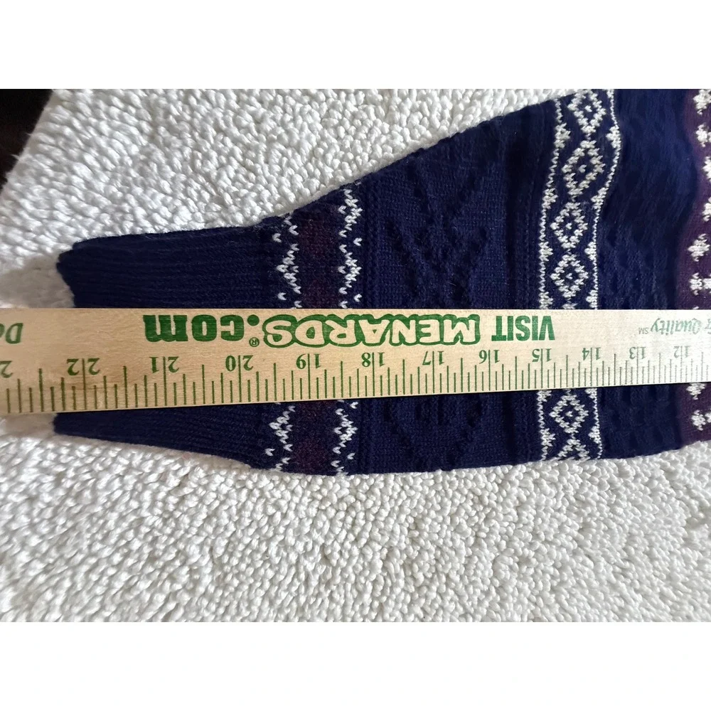 Vintage Whitefish Bay Mens Blue Geometric Fair Isle Knit Sweater‎ Size M Hungary